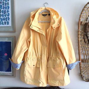 Lands End Rain Coat Jacket w Nautical Stripes